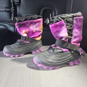 Absolute Canada‎ Thunder Snow Winter Boots Light Up Girls 13 Purple/Black EUC